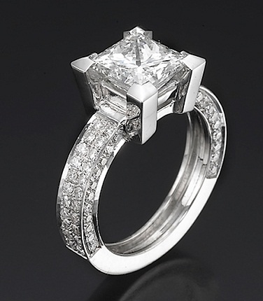 3 karat Princess Cut Diamond Ring