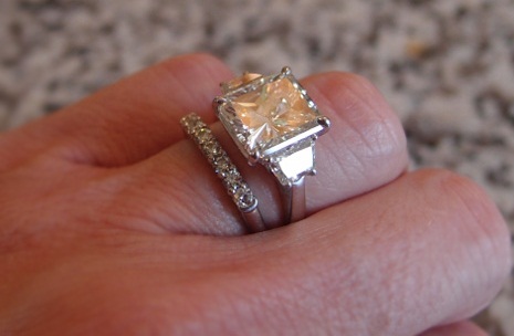 5 karátos sugárzó vágású gyémánt gyűrű