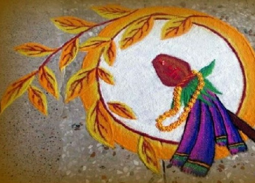 Gudi Padwa virágos Rangoli