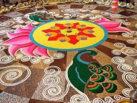 Professzionálisan készített, kézzel készített Rangoli Design