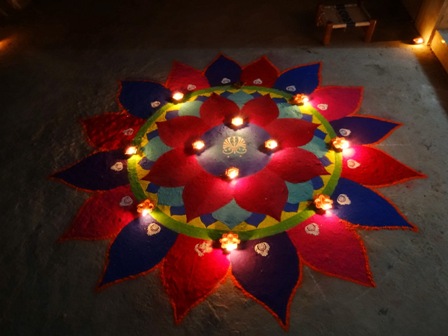 Diwali håndlavet Rangoli design