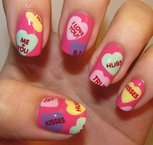 Romantisk Heart Nail Art