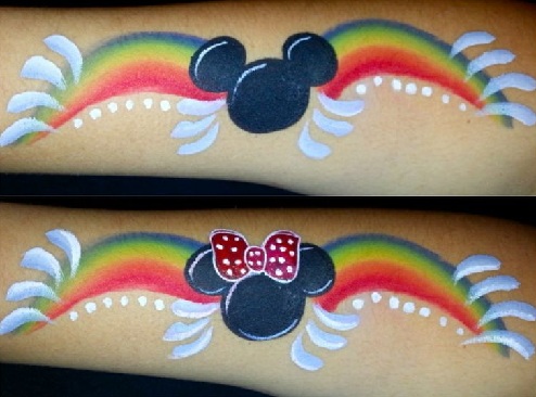 Szivárványos Mickey és Minnie Tattoo Design