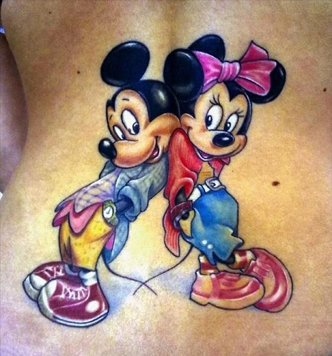Huncut Mickey és Minnie egér tetoválások tervezése