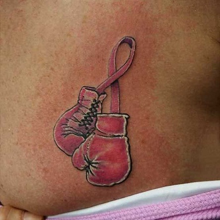 Warrior Cancer Ribbon Tattoo Design