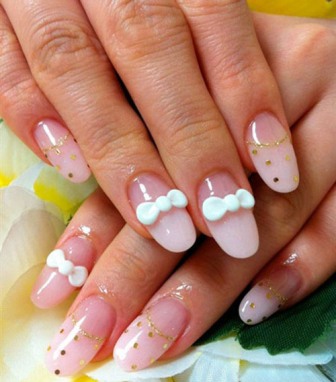 Könnyű Ombre Bow Glitter Nails