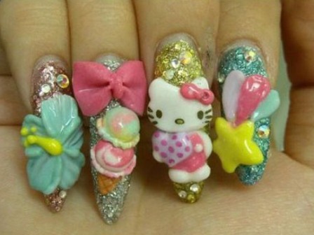 Hello Kitty japán Kawaii Nails