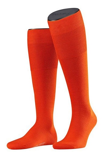 Narancssárga térdmagas zokni gyapjúval