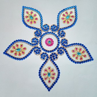 Kék kövek Kundan Rangoli
