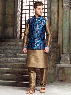 Golden Beige Kurta vest