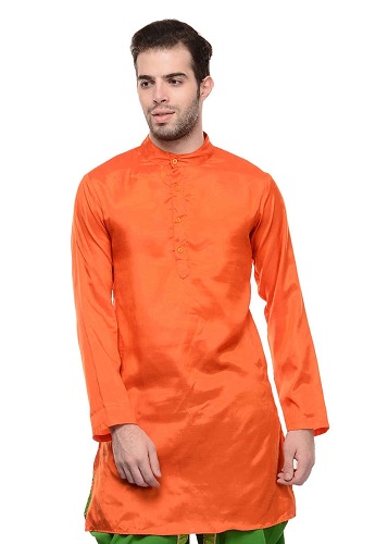 Herreplain Orange Kurta