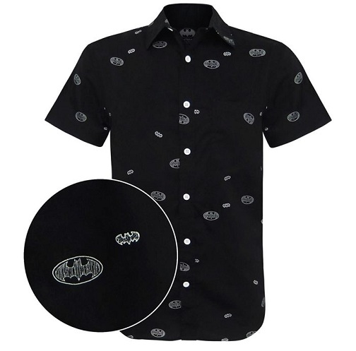 Batman Logo T-shirt med vævede knapper til mænd