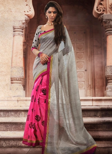 Double Color Designer Saree