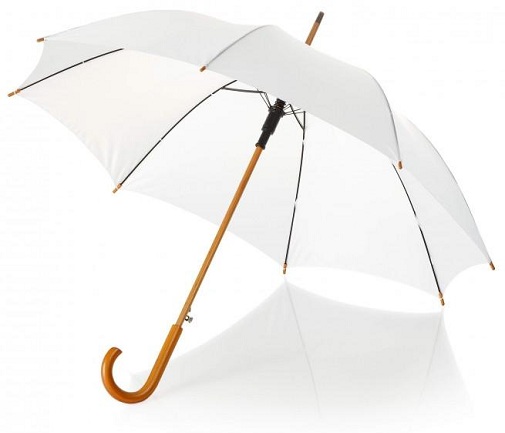 Træhåndtag Hvide paraplyer