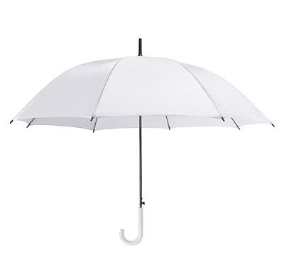 Hvidt plastisk skævt håndtag Hvide paraplyer
