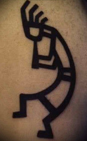Simple Line Kokopelli Tattoo Design