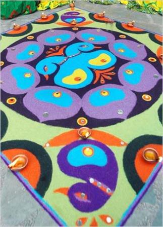 Påfugl Marathi Rangoli Design