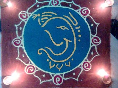 Kis Ganesh marathi Rangoli Design