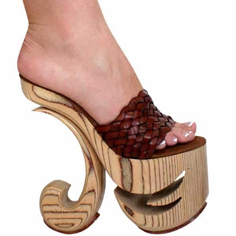 Designery Heel Slip On Wood Sandal for Women