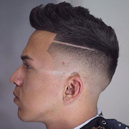 Faded Faux Hawk med line -del