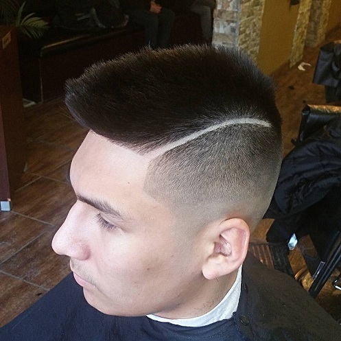 Faded Faux Mohawk med Line up
