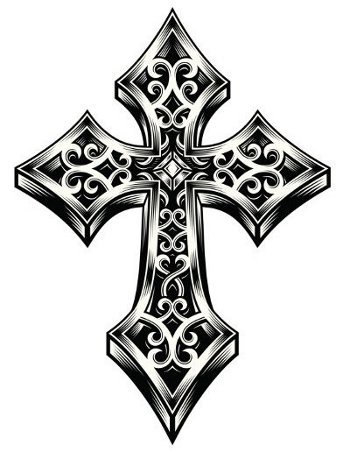 Hypnotisk tribal cross tatoveringsdesign