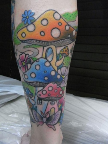 Imponerende Mushroom Tattoo Design