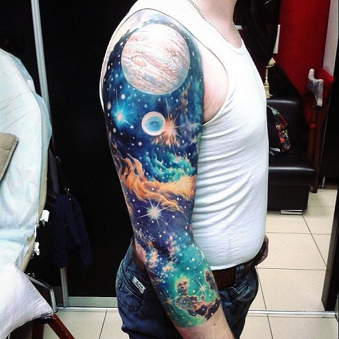 Designer Space Tattoo til ærme