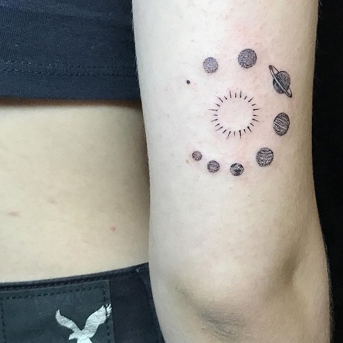 Solar System Space Tattoo