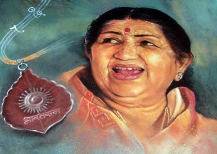 Lata Mangeshkar Rangoli tervezése