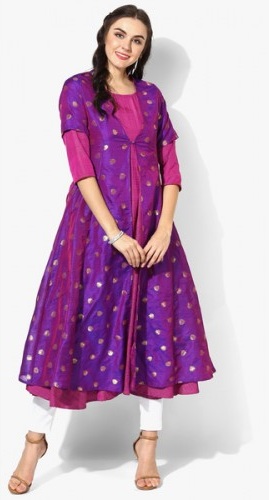 Lila Anarkali Kurta