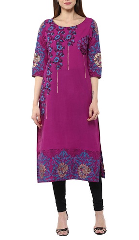 Egyenes lila Kurta