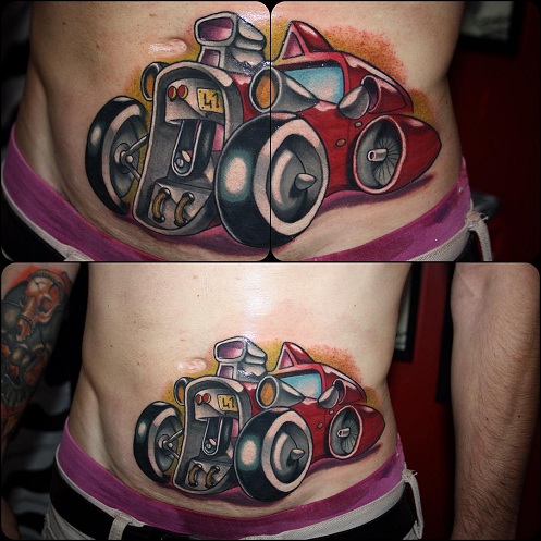 New School Racing Tattoo Design