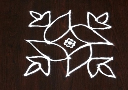 Diya 5 Dots Rangoli Design