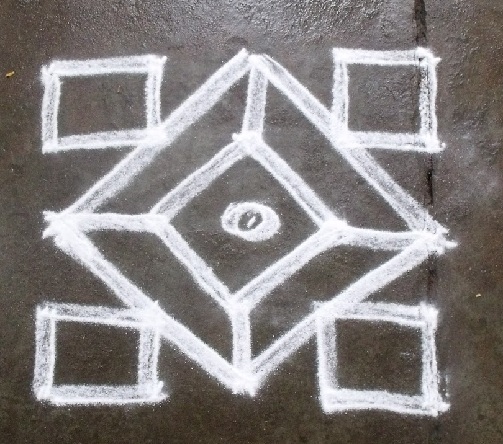 Symmetrisk Line Rangoli