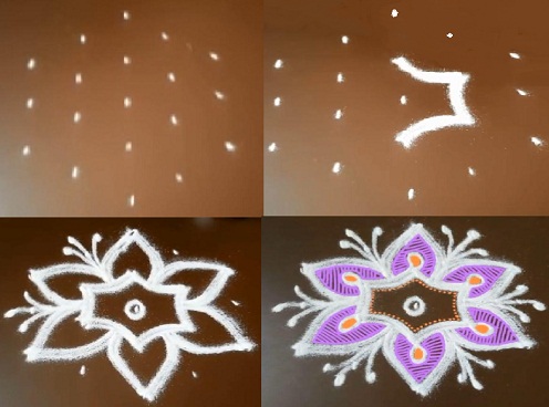 Blomst Kolam med 5 prikker
