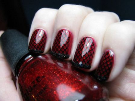 Net Red Nail Art francia tippek