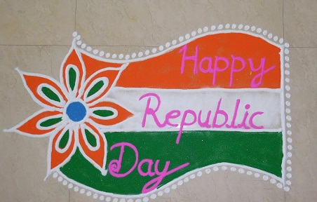 Happy Republic Day skriftligt flag