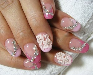 Blomster Rhinestone Nail Art