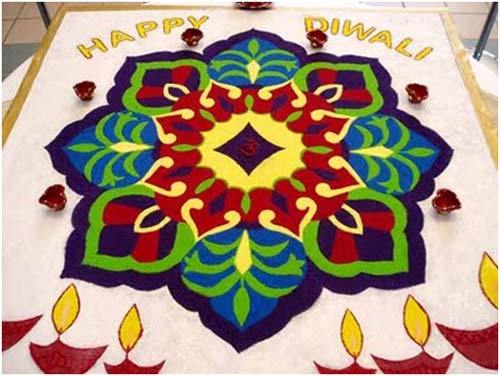 Rangoli rizzsel Diwali számára