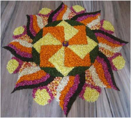Rangoli med ris 3