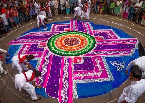 Rangoli med ris 8