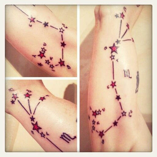 A Skorpió csillagkép tetoválása lányoknak