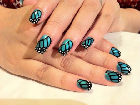 Butterfly Shellac Nail Art