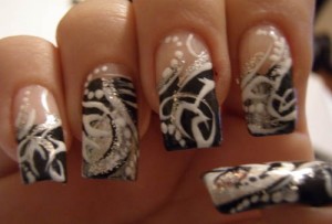 Artistic Silver Nail Art