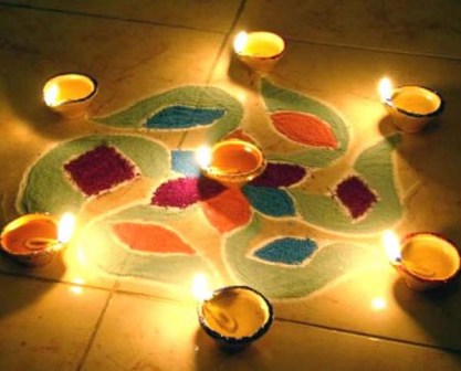 Enkelt Diya Rangoli -design