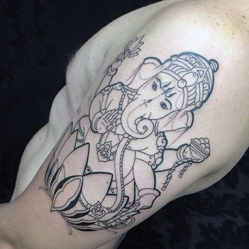 Lord Ganesh spirituális tetoválás