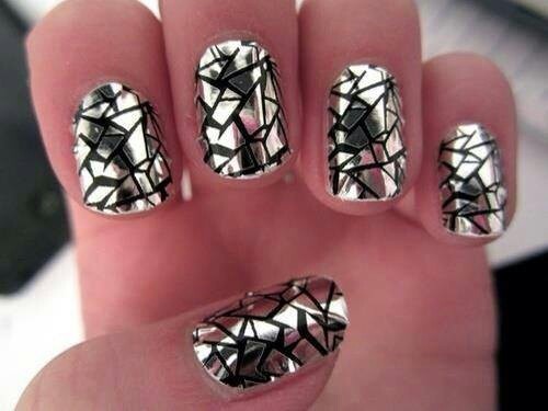 Folie farvet glas nail art