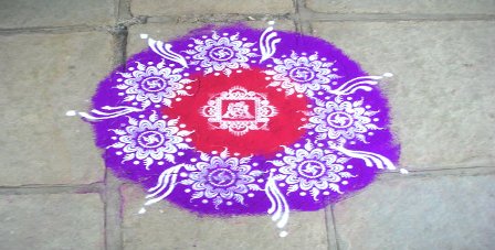 Swastik Rangoli Stencil Design