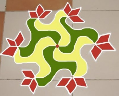 Traditionelle stencil Rangoli designs